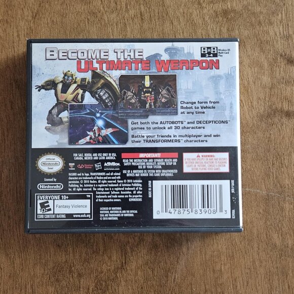 Nintendo DS Transformers War for Cybertron Autobots CASE AND MANUAL ONLY NO GAME - Picture 2 of 5